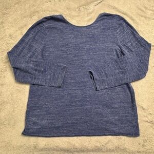 Pure Jill Blue Marled Twist V Neck Long Sleeve‎ Tall Top XL